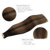 WENNALIFE Tape in Hair Extensions Human Hair, 20pcs 50g 18 inch Natural Black Mixed Chestnut Brown Remy Hair Extensions Straight Human Hair Tape in Extensions Skin Weft Tape Extensions Human Hair