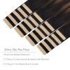 WENNALIFE Tape in Hair Extensions Human Hair, 20pcs 50g 18 inch Natural Black Mixed Chestnut Brown Remy Hair Extensions Straight Human Hair Tape in Extensions Skin Weft Tape Extensions Human Hair