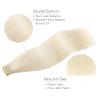 WENNALIFE Tape in Hair Extensions Human Hair, 20pcs 50g 18 inch Platinum Blonde Remy Hair Extensions Straight Human Hair Tape in Extensions Skin Weft Tape Extensions Human Hair