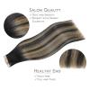 WENNALIFE Tape in Hair Extensions Human Hair, 40pcs 100g 18 inch Balayage Natural Black to Light Blonde Hair Extensions Real Human Hair Straight Tape in Extensions Invisible Human Hair Extensions