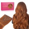 WENNALIFE Clip in Hair Extensions – Real Human Hair, 18 Inch 120g 7pcs, Dirty Ginger Remy Human Hair Clip Ins, Double Weft