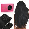 WENNALIFE Clip in Hair Extensions Real Human Hair, 18 Inch 150g 9pcs Jet Black Remy Hair Thicker Double Weft Extensiones De Cabello Humano Con Clip Ins Straight Full Volume