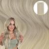 WENNALIFE Clip in Hair Extensions Real Human Hair Refill, 30g 18 inch 2pcs Ombre Ash Blonde to Golden Blonde Balayage Platinum Blonde Hair Extensions Clip in Human Hair for Hair Loss and Thinning Hair