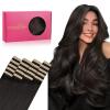 imageWENNALIFE Tape in Hair Extensions Human Hair 20pcs 50g 18 inch Dark Brown Remy Hair Extensions for Women Tape Ins Straight Extensiones De Cabello Humano Skin Weft