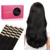 WENNALIFE Tape in Hair Extensions Human Hair, 20pcs 50g 18 inch Natural Black Remy Hair Extensions Straight Human Hair Tape in Extensions Skin Weft Tape Extensions Human Hair