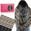 WENNALIFE Tape in Hair Extensions Human Hair, 40pcs 100g 18 inch Balayage Natural Black to Light Blonde Hair Extensions Real Human Hair Straight Tape in Extensions Invisible Human Hair Extensions