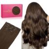 Wennalife WENNALIFE Clip in Hair Extensions Real Human Hair, 80g 5pcs 18 Inch Remy Human hair Clip in Extensions Chocolate Brown Chocolate Brown 18 Inch-80g WE75CP 4A-18 0