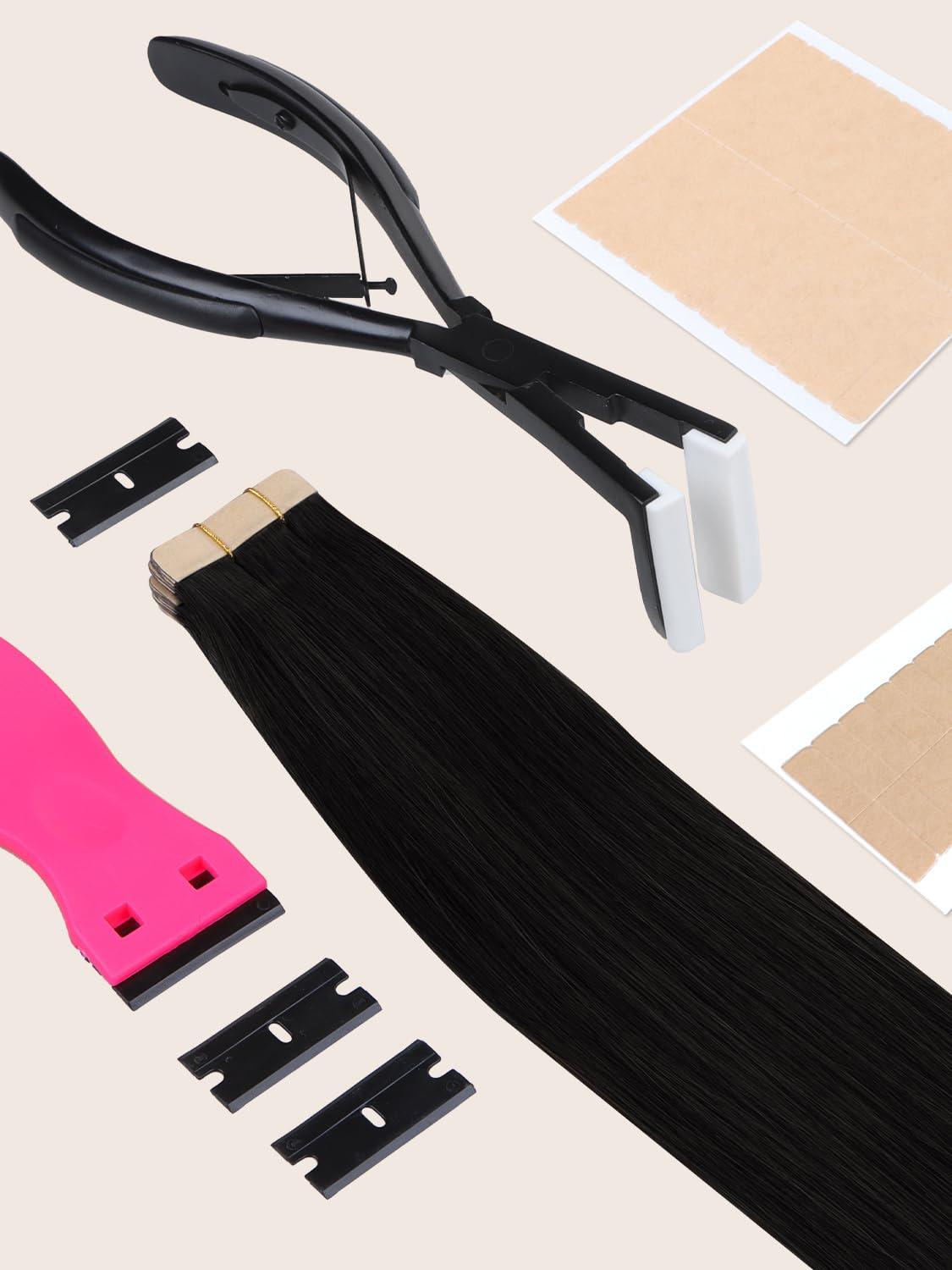 imageWENNALIFE 4 Dark Brown Replacement Clips for Clip in Hair Extensions Sturdy for Wire Hair Stainless Steel8cm Wide Tape