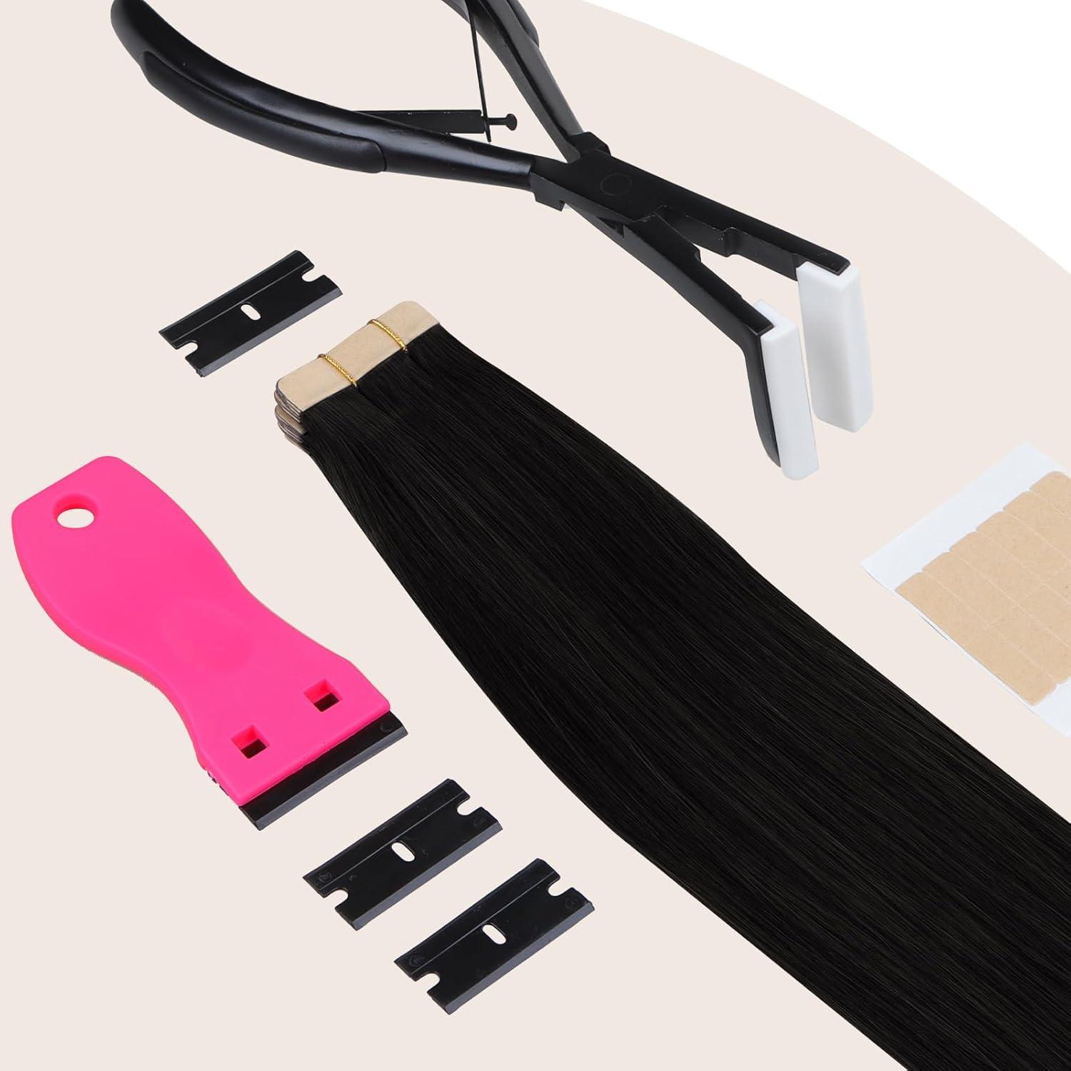 imageWENNALIFE 4 Dark Brown Replacement Clips for Clip in Hair Extensions Sturdy for Wire Hair Stainless SteelHot Pink Black