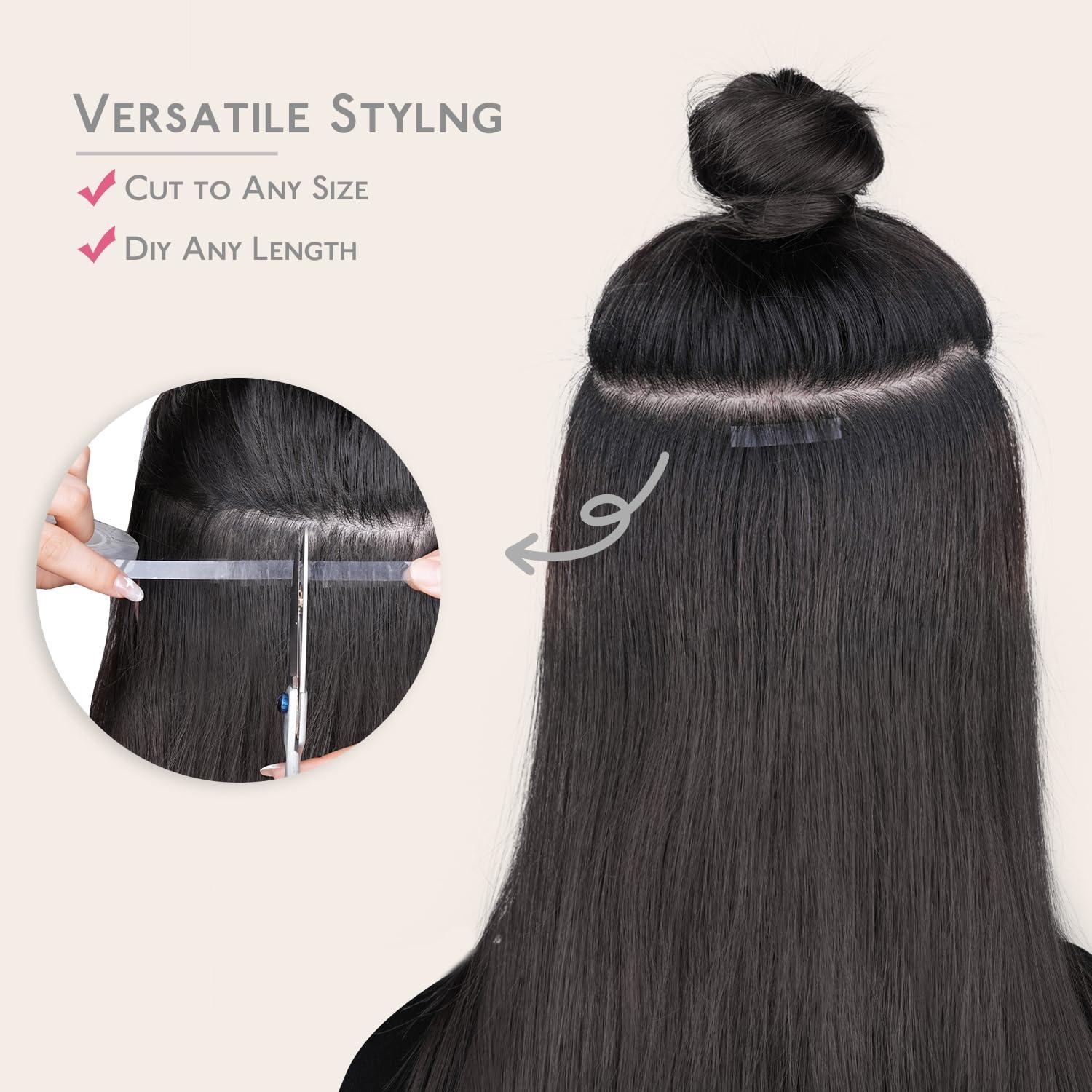 imageWENNALIFE 4 Dark Brown Replacement Clips for Clip in Hair Extensions Sturdy for Wire Hair Stainless SteelTape Roll