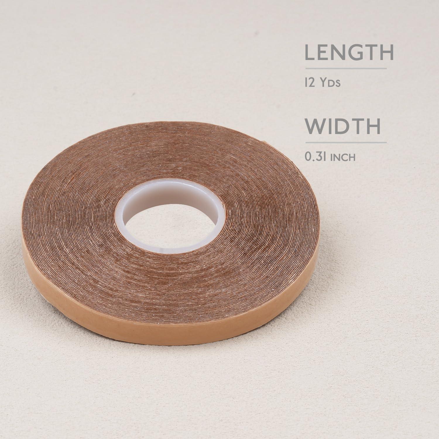 imageWENNALIFE Dark Brown Invisible Elastic Wire for Wire Hair Extensions 8 Dark Brown Adjustable Fish Line 7 Inch 8 Inch 9 Inch and 10 Inch with 4 Dark Brown Stainless Steel ClipsTape Roll