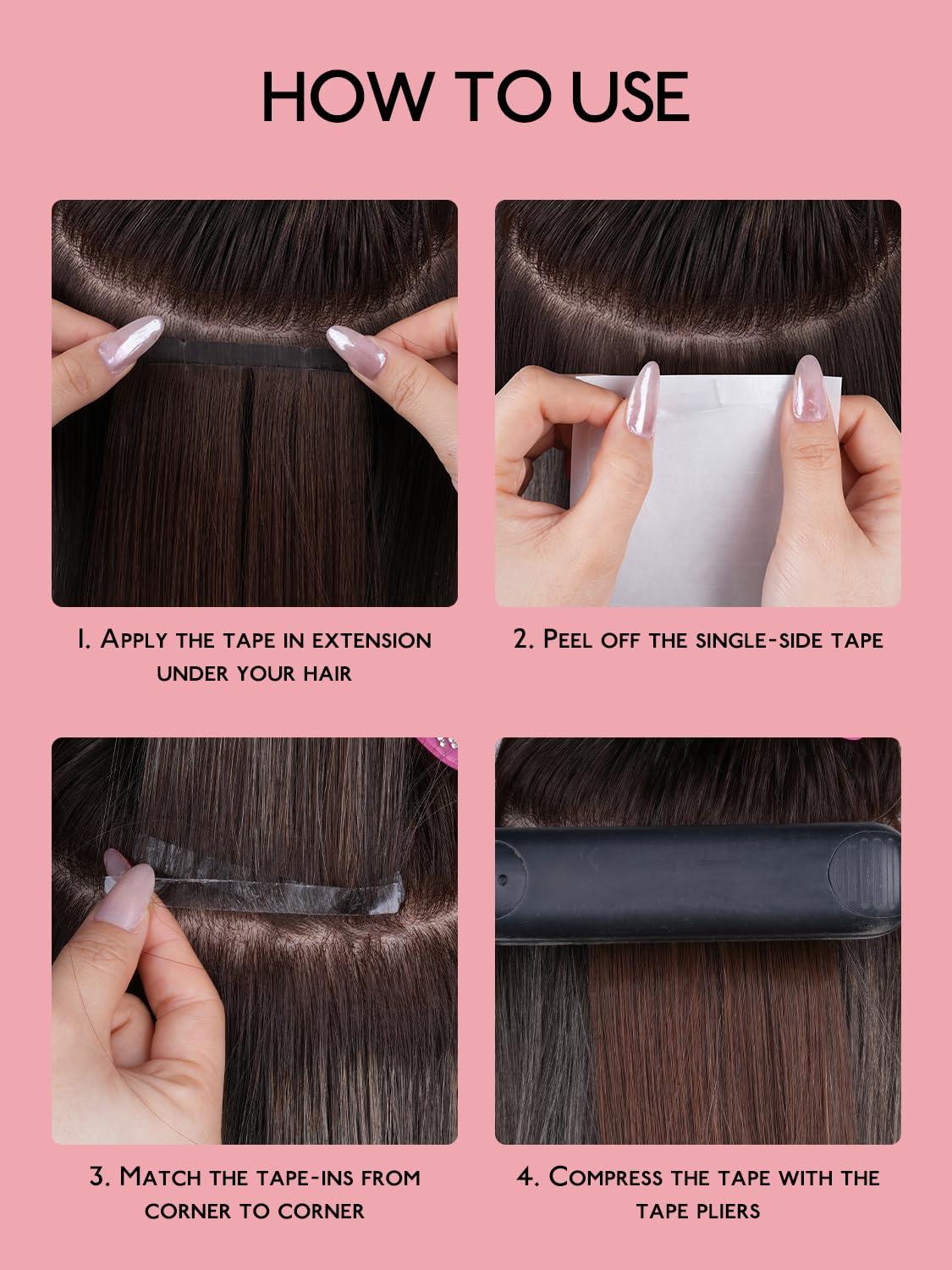 imageWENNALIFE Dark Brown Invisible Elastic Wire for Wire Hair Extensions 8 Dark Brown Adjustable Fish Line 7 Inch 8 Inch 9 Inch and 10 Inch with 4 Dark Brown Stainless Steel Clips8cm Wide Tape