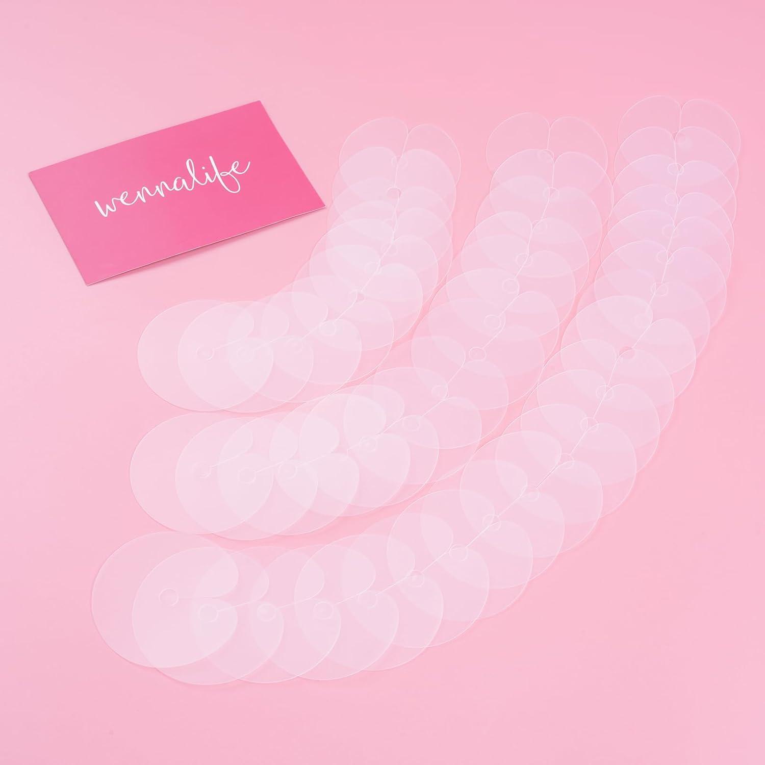 imageWENNALIFE Heat Shield Guards for K Tip Hair Extensions Real Human Hair 25 Pcs Clear PVC Fusion K Tip Tools Single Hole Heat Shield for Hair ExtensionsTransparent
