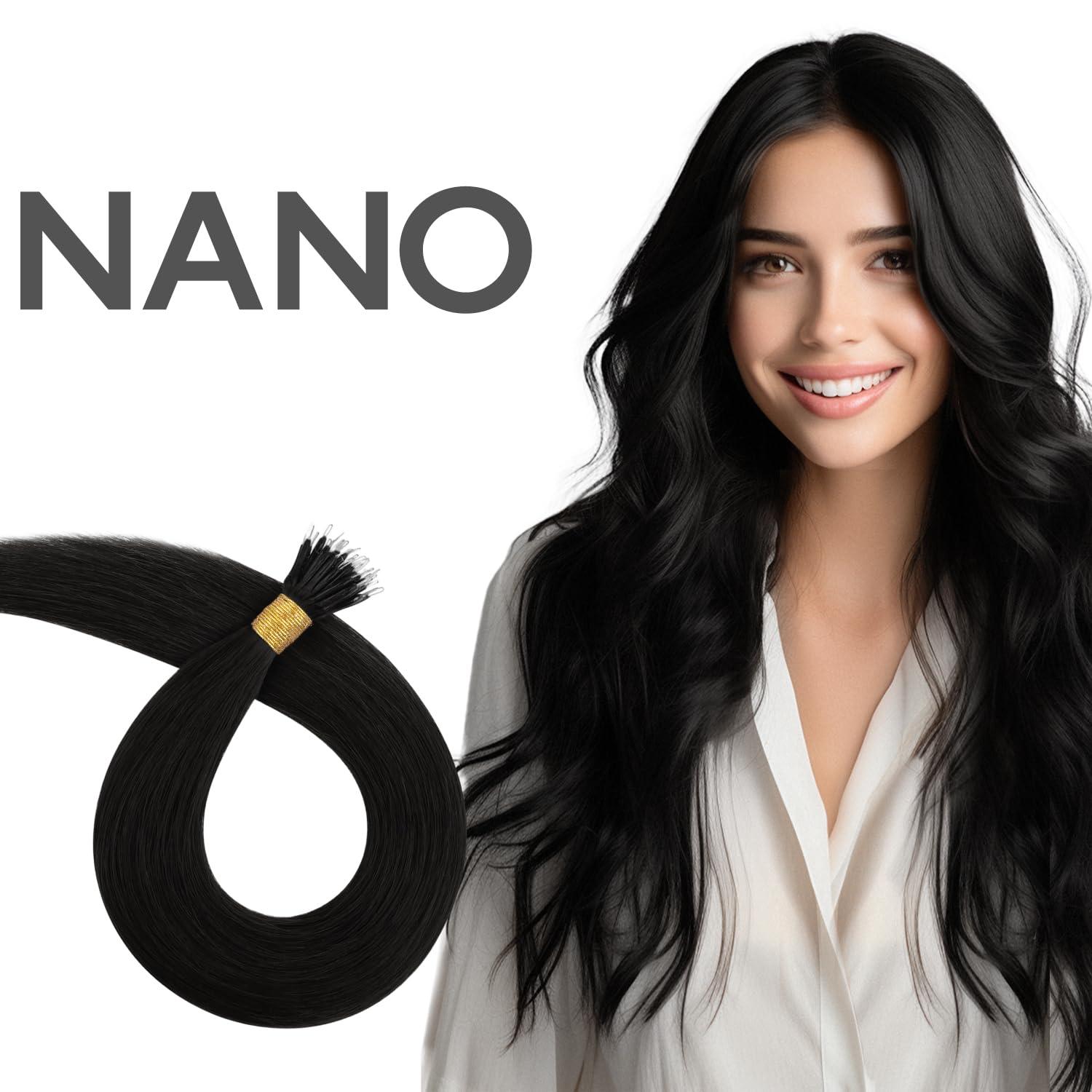 imageWENNALIFE I Tip Hair Extensions Human Hair 50g 100s 14 Inch Auburn Ginger Remy Itip Human Hair Extensions Invisible Itips Straight I Tips Fusion Extensions Real Human HairN1 Jet Black