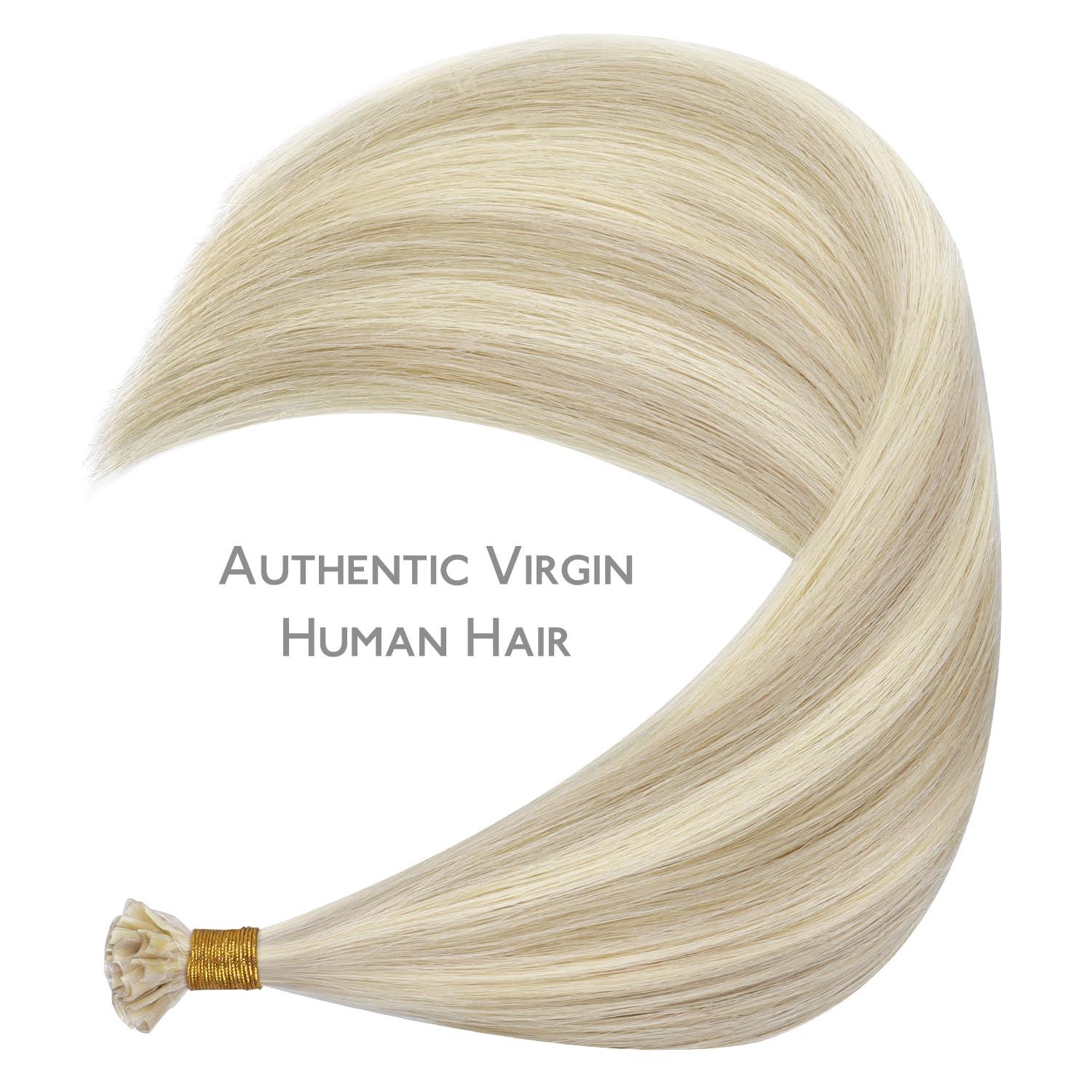 imageWENNALIFE I Tip Hair Extensions Human Hair 50g 100s 14 Inch Auburn Ginger Remy Itip Human Hair Extensions Invisible Itips Straight I Tips Fusion Extensions Real Human HairU17A60A Ash Blonde Highlighted Platinum Blonde