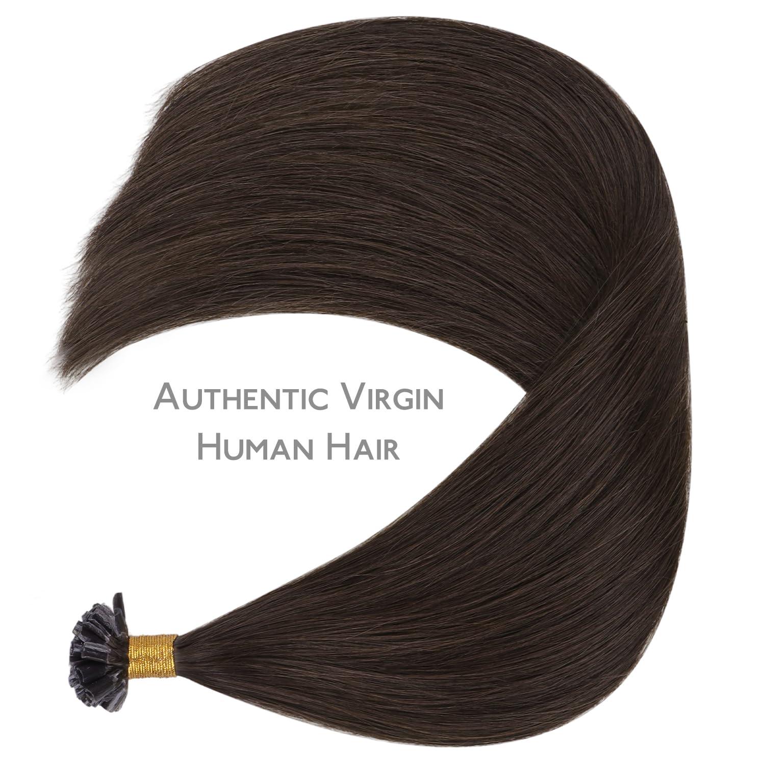 imageWENNALIFE I Tip Hair Extensions Human Hair 50g 50s 18 Inch Dark Brown Remy Itip Human Hair Extensions Invisible Itips Straight I Tips Fusion Extensions Real Human HairU2A Light Dark Brown