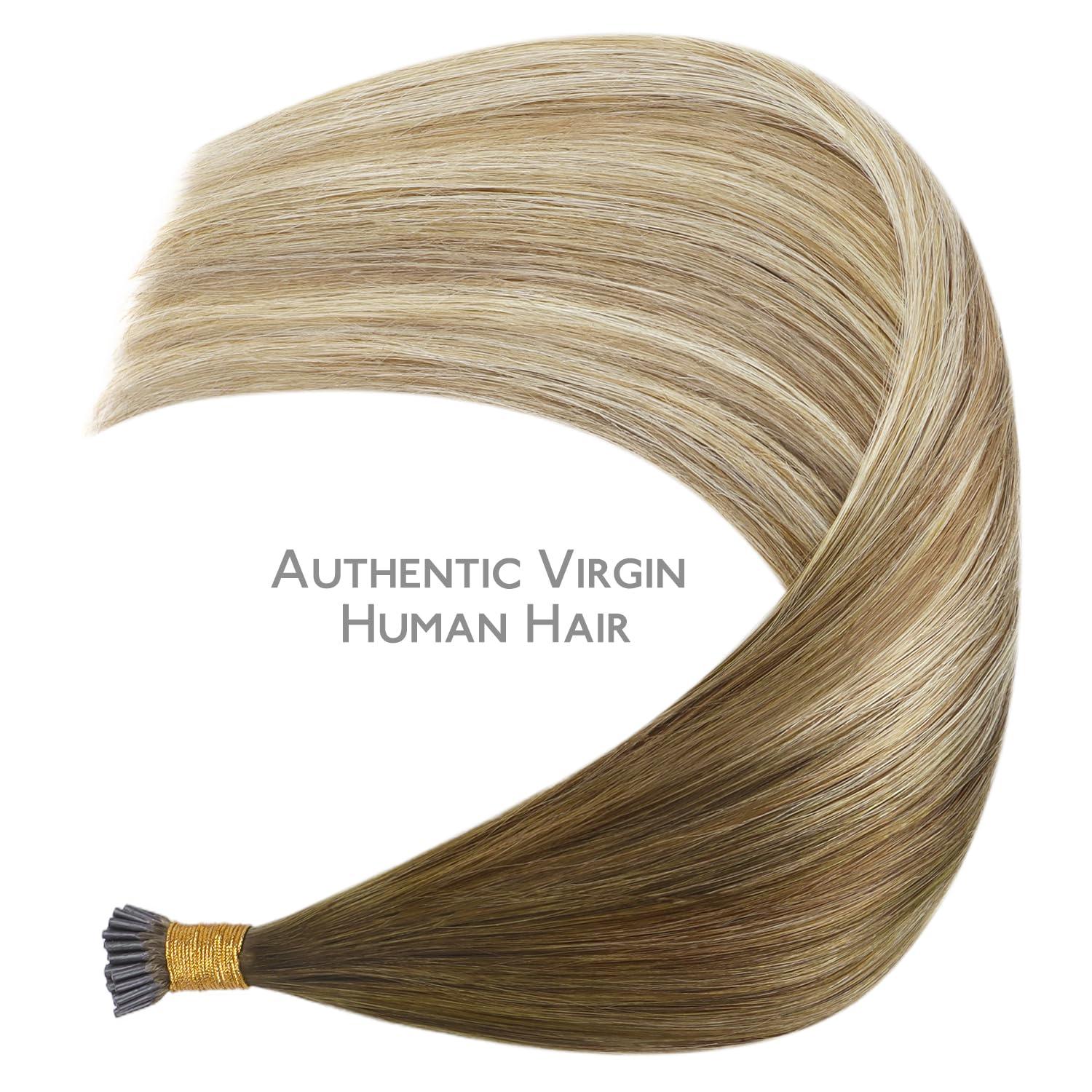 imageWENNALIFE I Tip Hair Extensions Human Hair 50g 50s 18 Inch Dark Brown Remy Itip Human Hair Extensions Invisible Itips Straight I Tips Fusion Extensions Real Human HairI38613 Ombre Walnut Brown to Ash Brown and Bleach Blonde