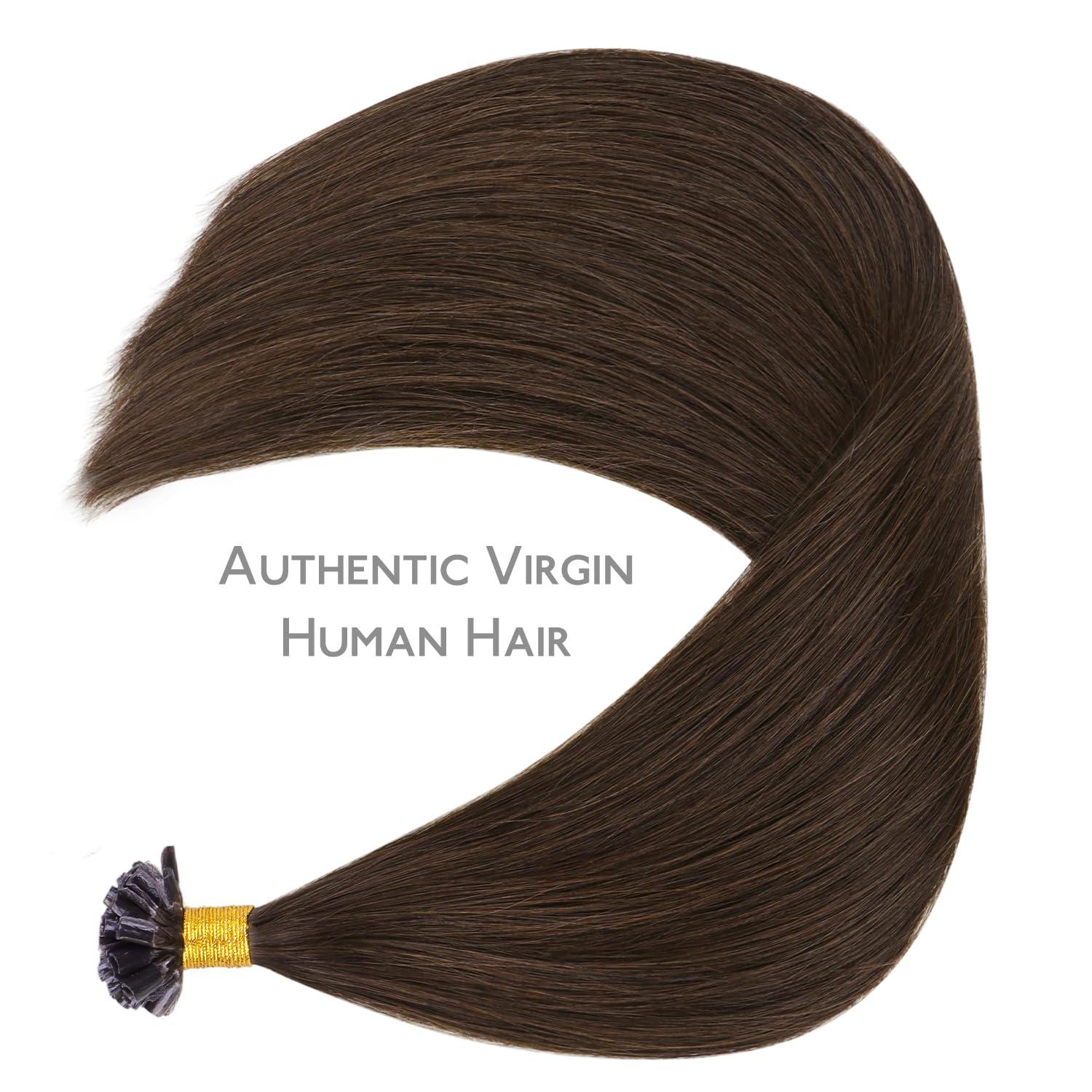 imageWENNALIFE I Tip Hair Extensions Human Hair 50g 50s 18 Inch Dark Brown Remy Itip Human Hair Extensions Invisible Itips Straight I Tips Fusion Extensions Real Human HairU4 Chocolate Brown