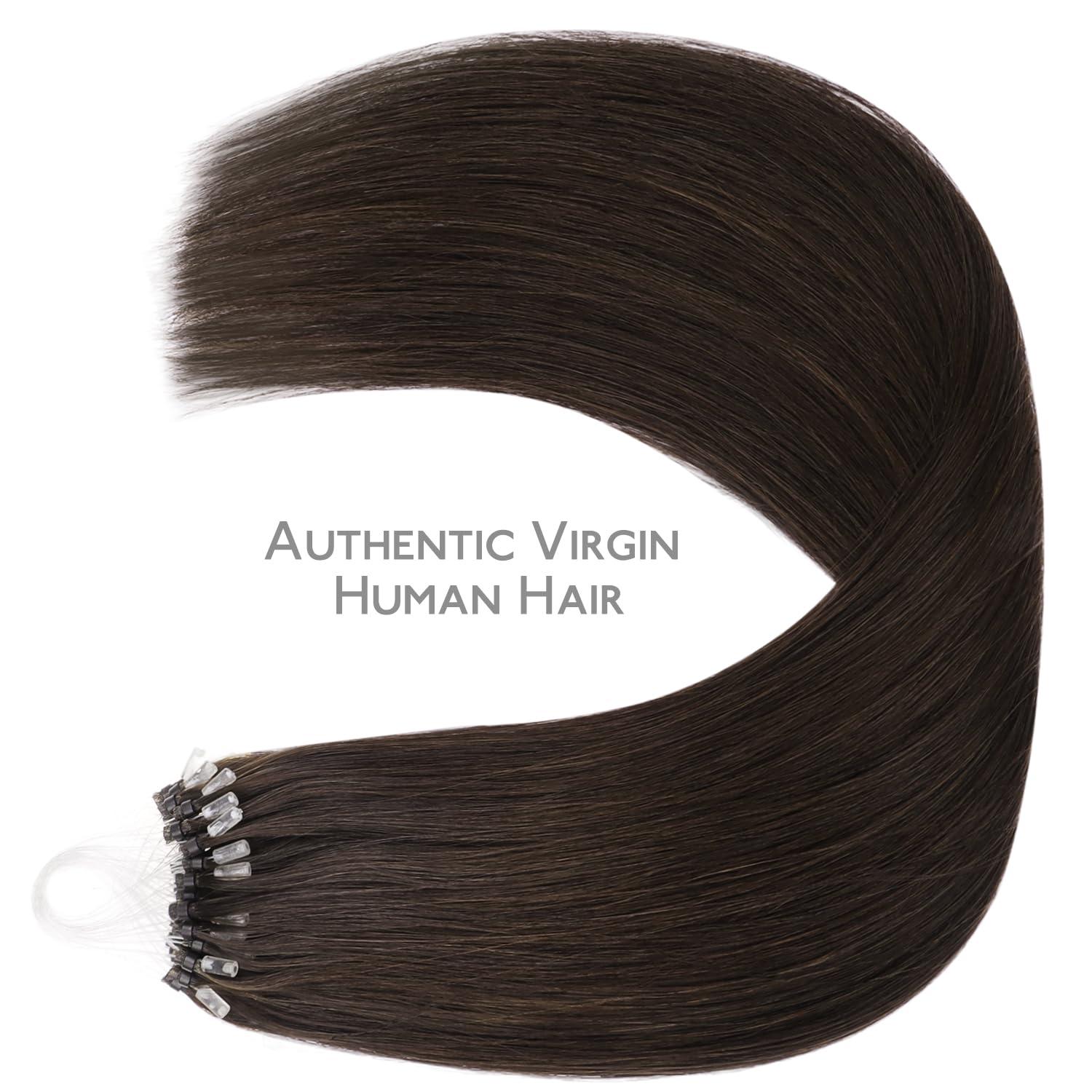 imageWENNALIFE I Tip Hair Extensions Human Hair 50g 50s 18 Inch Dark Brown Remy Itip Human Hair Extensions Invisible Itips Straight I Tips Fusion Extensions Real Human HairM2A Light Dark Brown