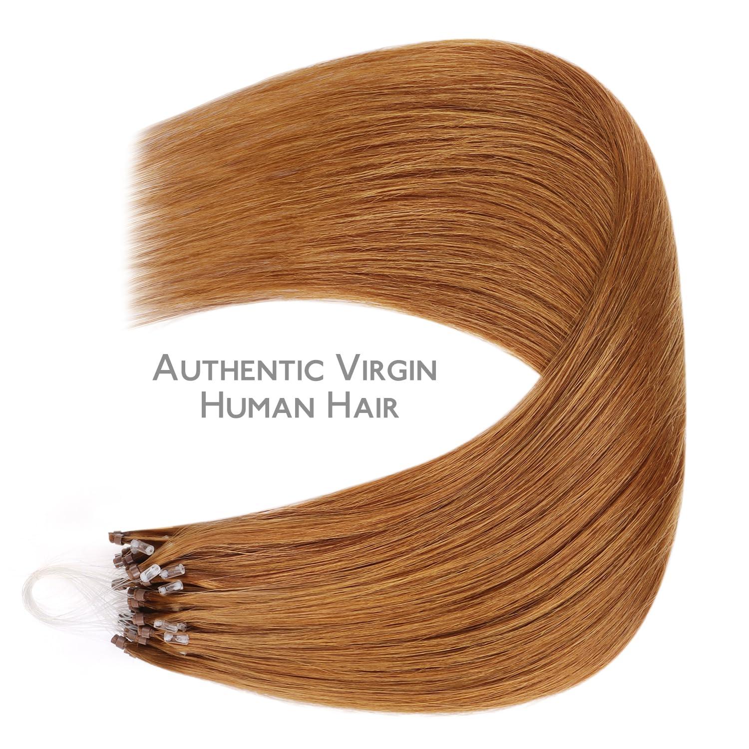 imageWENNALIFE I Tip Hair Extensions Human Hair 50g 50s 18 Inch Dark Brown Remy Itip Human Hair Extensions Invisible Itips Straight I Tips Fusion Extensions Real Human HairM30 Auburn Ginger