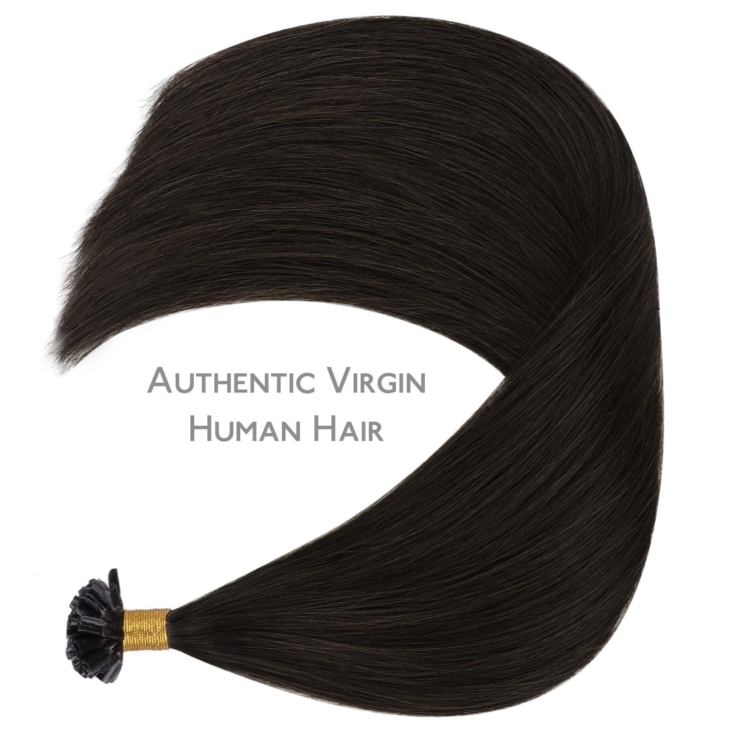 imageWENNALIFE I Tip Hair Extensions Human Hair 50g 50s 18 Inch Dark Brown Remy Itip Human Hair Extensions Invisible Itips Straight I Tips Fusion Extensions Real Human HairU2 Dark Brown