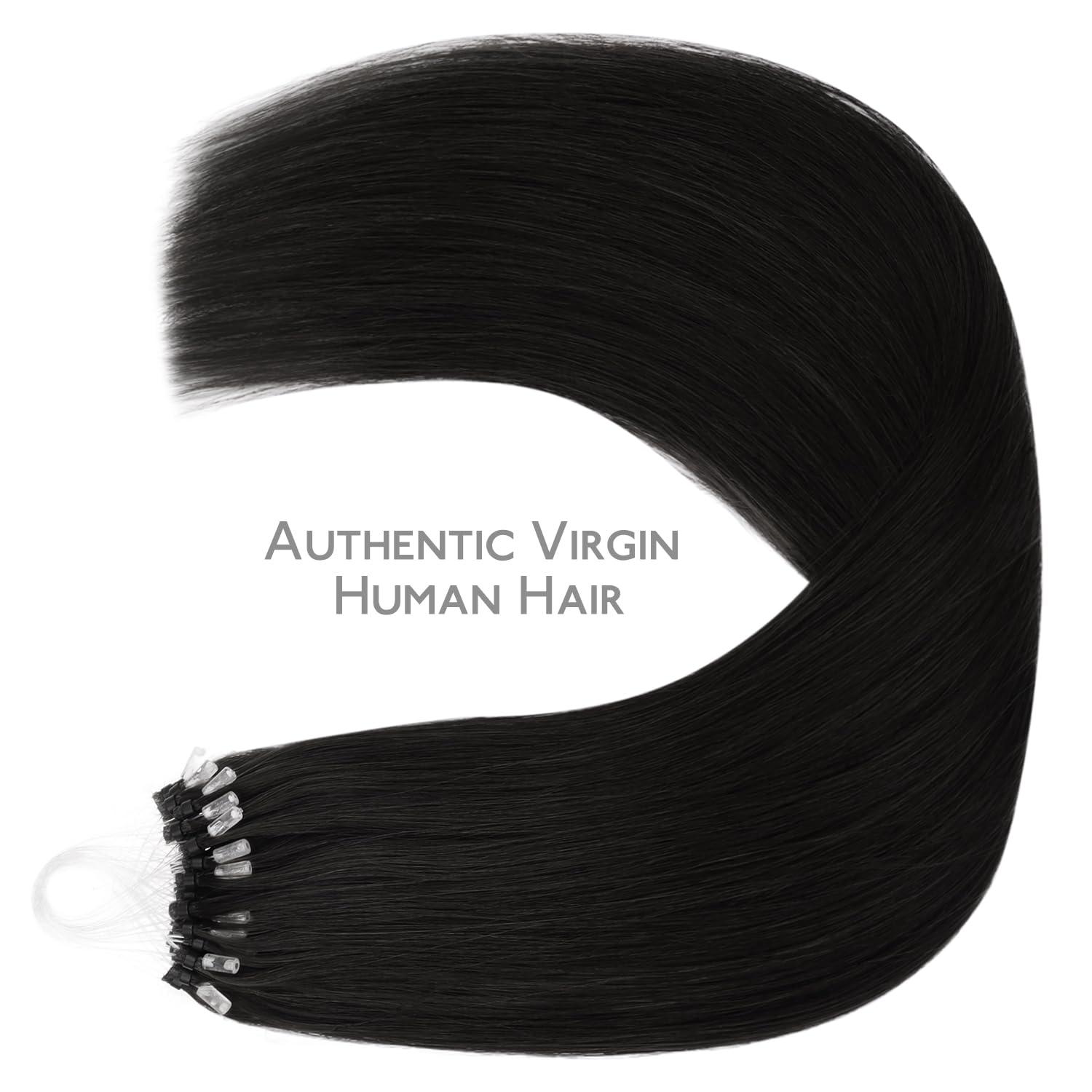 imageWENNALIFE I Tip Hair Extensions Human Hair 50g 50s 18 Inch Platinum Blonde Remy Itip Human Hair Extensions Invisible Itips Straight I Tips Fusion Extensions Real Human HairM1B Natural Black