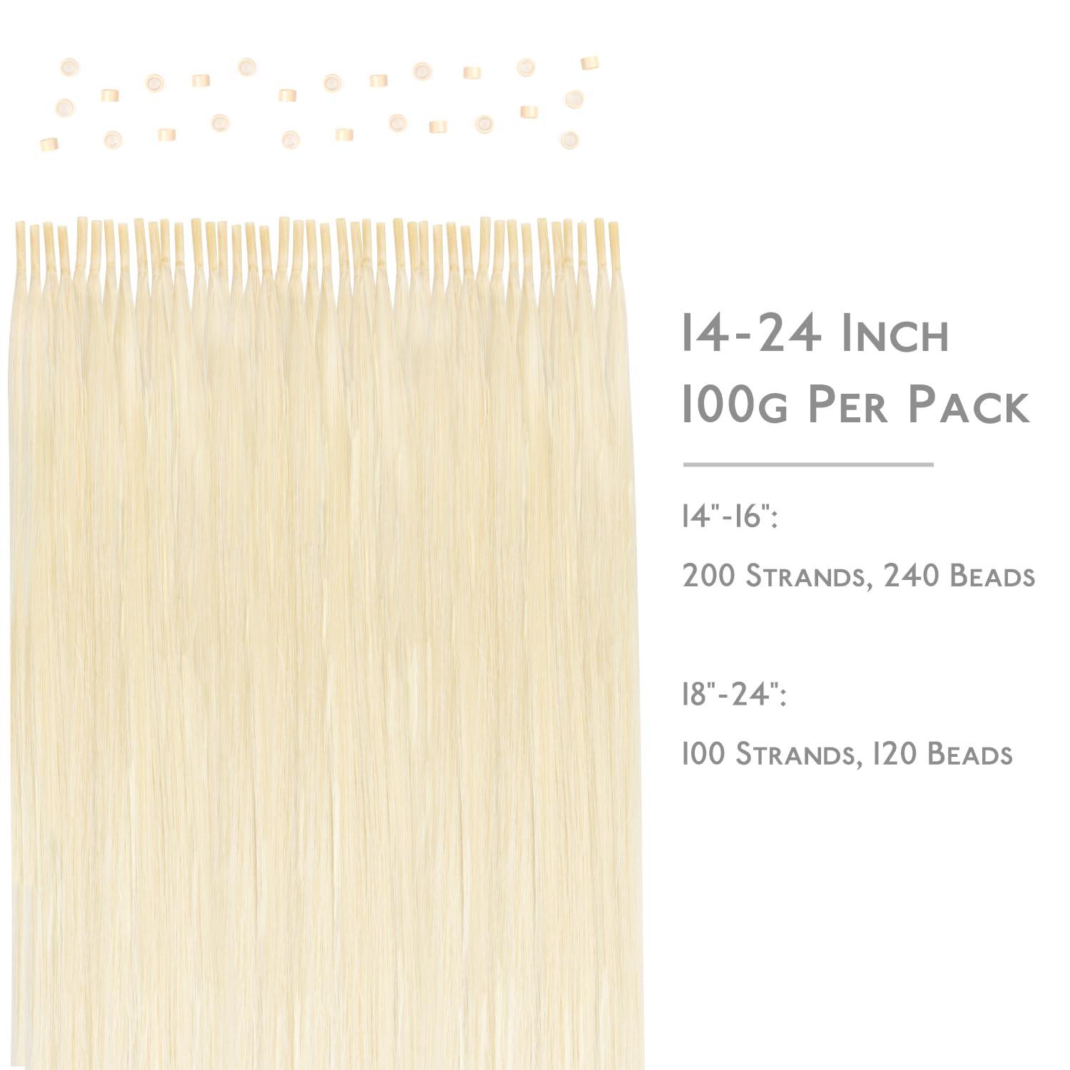 imageWENNALIFE I Tip Hair Extensions Human Hair 50g 50s 18 Inch Platinum Blonde Remy Itip Human Hair Extensions Invisible Itips Straight I Tips Fusion Extensions Real Human HairI60A Platinum Blonde