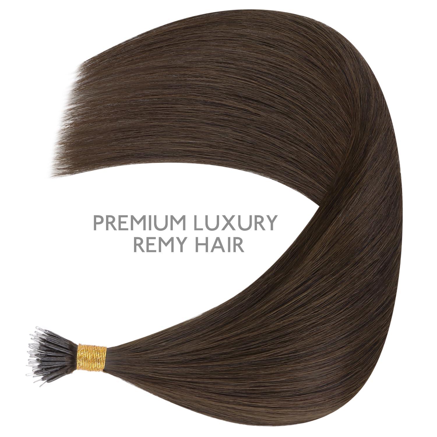 imageWENNALIFE I Tip Hair Extensions Human Hair 50g 50s 18 Inch Platinum Blonde Remy Itip Human Hair Extensions Invisible Itips Straight I Tips Fusion Extensions Real Human HairN4 Chocolate Brown