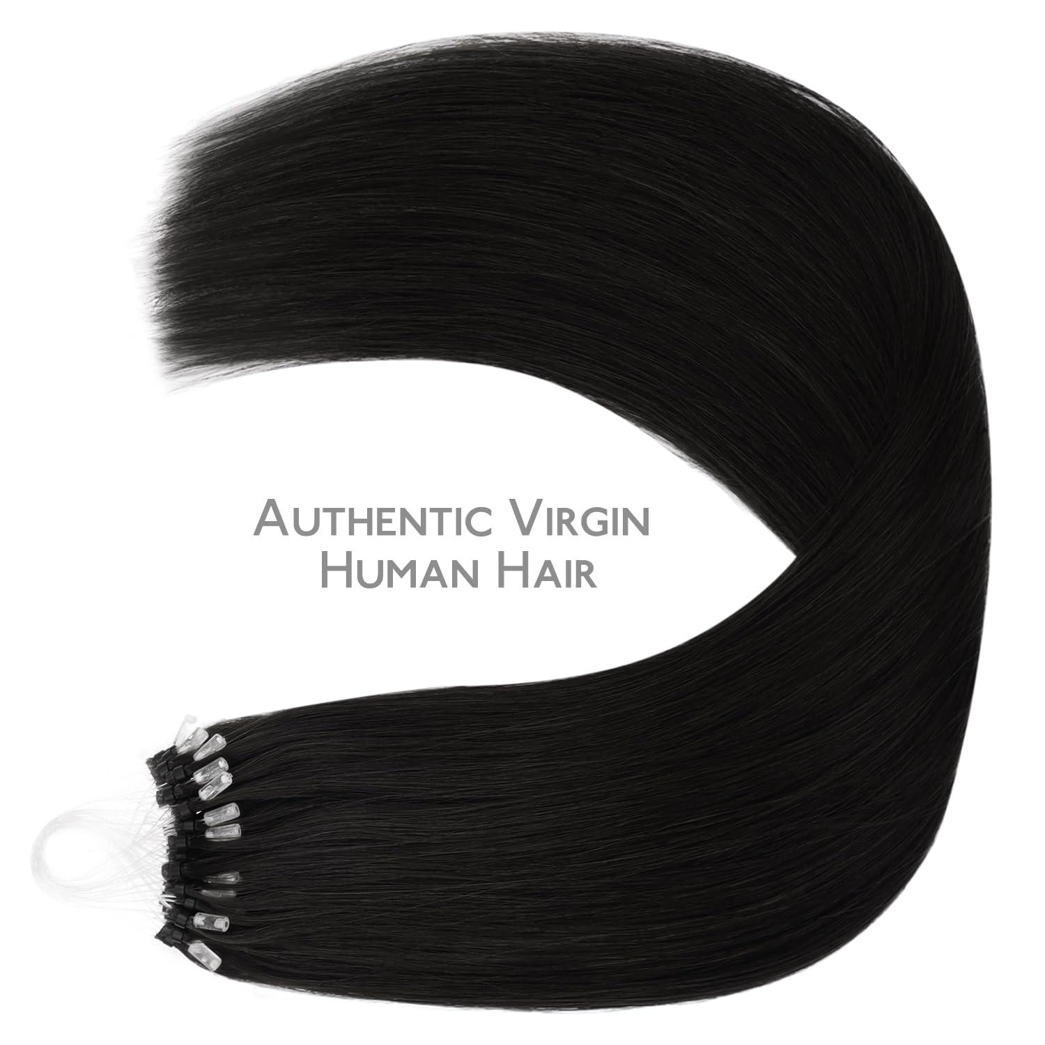 imageWENNALIFE I Tip Hair Extensions Human Hair 50g 50s 18 Inch Platinum Blonde Remy Itip Human Hair Extensions Invisible Itips Straight I Tips Fusion Extensions Real Human HairM1 Jet Black