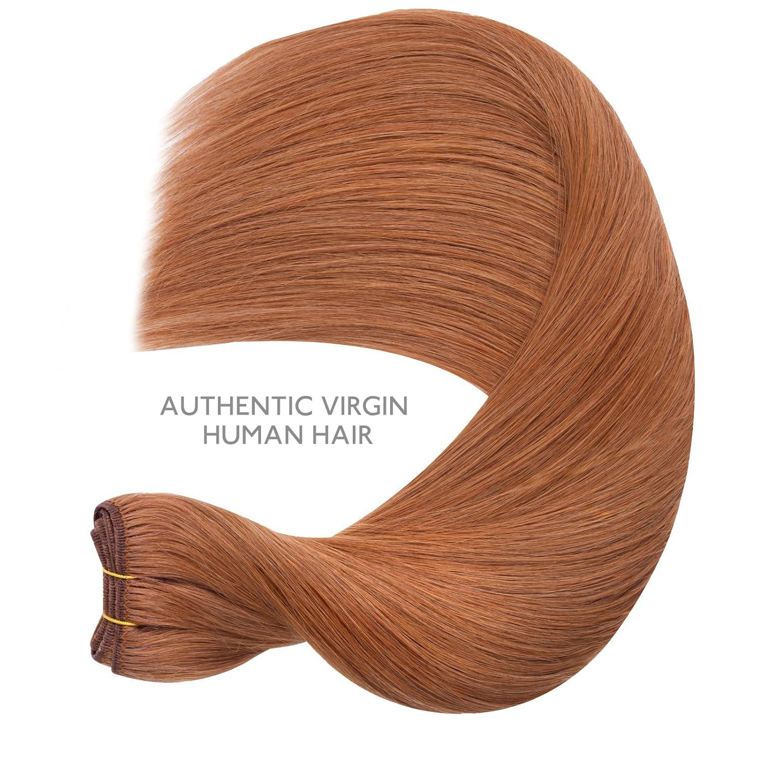 imageWENNALIFE Sew in Hair Extensions Real Human Hair 18 Inch 90g Natural Black Machine Weft Remy Hair Hand Tied Weft Straight Extensiones De Cabello Hmano330 Cinnamon Terra Copper