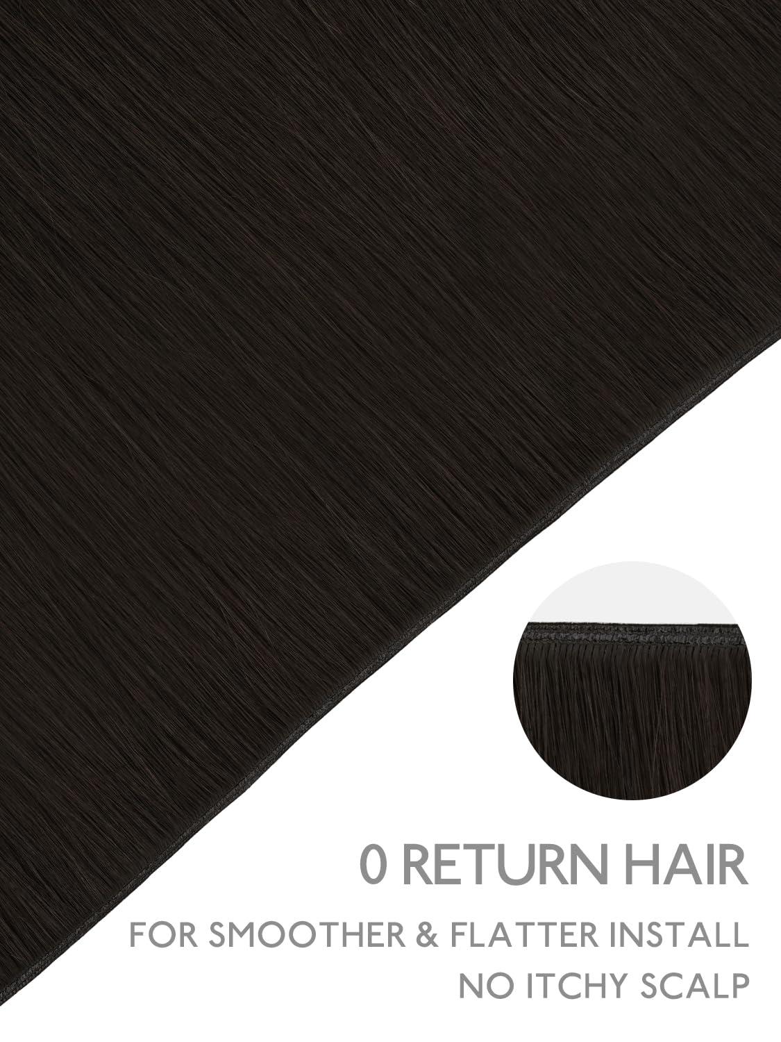 imageWENNALIFE Sew in Hair Extensions Real Human Hair 18 Inch 90g Natural Black Machine Weft Remy Hair Hand Tied Weft Straight Extensiones De Cabello Hmano20Ge2 Dark Brown