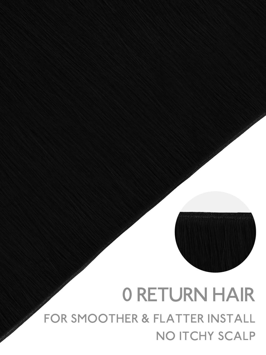 imageWENNALIFE Sew in Hair Extensions Real Human Hair 18 Inch 90g Natural Black Machine Weft Remy Hair Hand Tied Weft Straight Extensiones De Cabello Hmano20Ge1 Jet Black