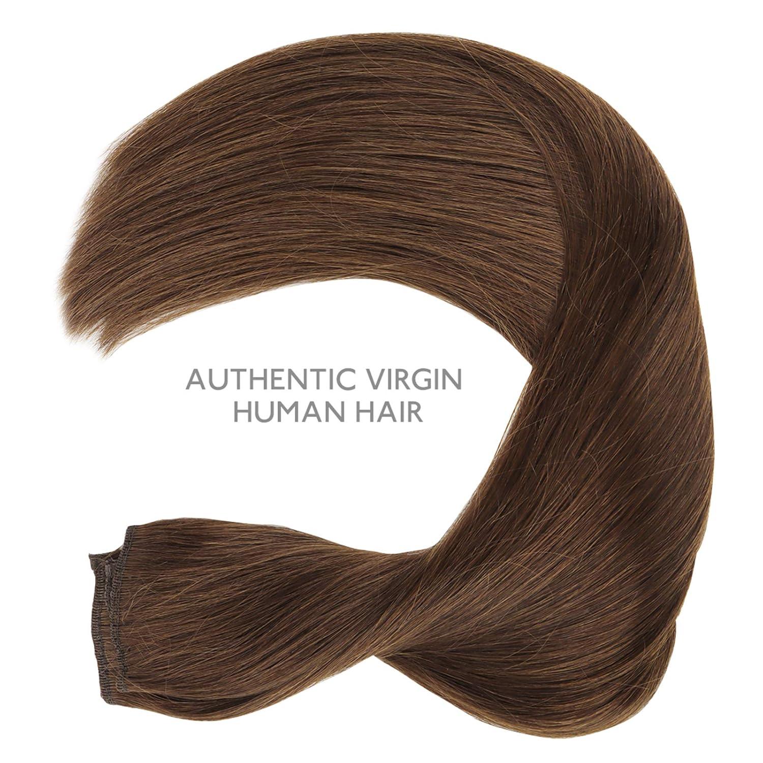 imageWENNALIFE Wire Hair Extensions Increase 50 Lifespan Real Human Hair 18 inch 95g Jet Black Remy Hair Invisible Transparent Wire Fish Line Straight Reusable Natural Extensiones De Cabello Humano4 Chocolate Brown