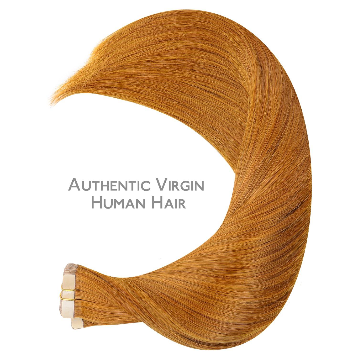 imageWENNALIFE Wire Hair Extensions Increase 50 Lifespan Real Human Hair 18 inch 95g Light Dark Brown Remy Wire Hair Extensions Invisible Transparent Fish Line Straight Real30 Auburn Ginger