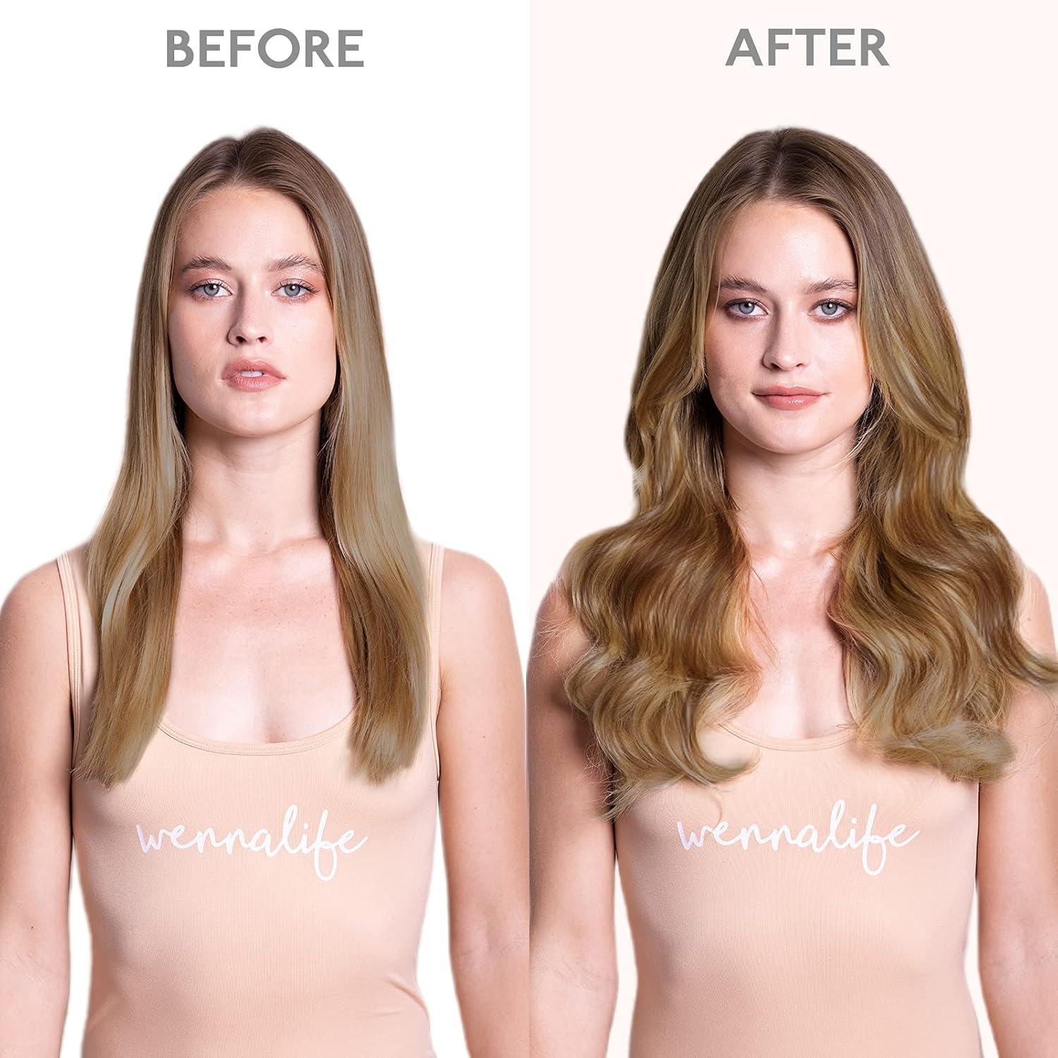 imageWENNALIFE Wire Hair Extensions Increase 50 Lifespan Real Human Hair 18 inch 95g Light Dark Brown Remy Wire Hair Extensions Invisible Transparent Fish Line Straight Real4264 Balayage Chocolate Brown to Honey Blonde