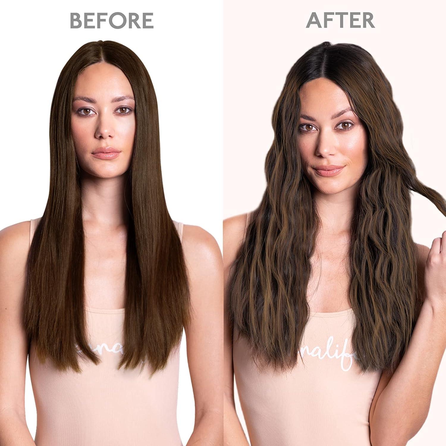 imageWENNALIFE Wire Hair Extensions Increase 50 Lifespan Real Human Hair 18 inch 95g Natural Black Chestnut Brown Remy Hair Extensions Invisible Transparent Wire Real262 Balayage Dark Brown Mixed Chestnut Brown