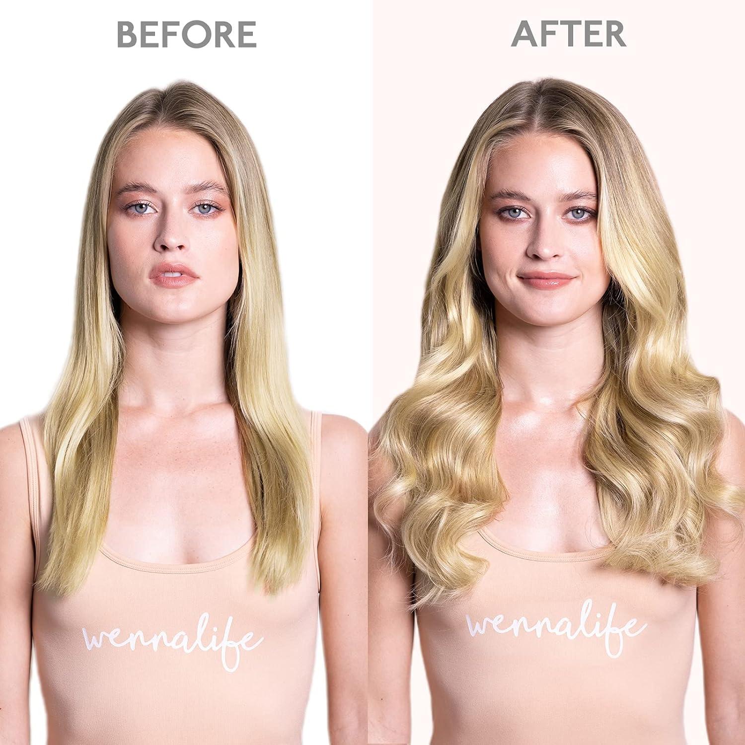 imageWENNALIFE Wire Hair Extensions Increase 50 Lifespan Real Human Hair 18 inch 95g Natural Black Chestnut Brown Remy Hair Extensions Invisible Transparent Wire Real1622 Light Blonde Highlighted Golden Blonde