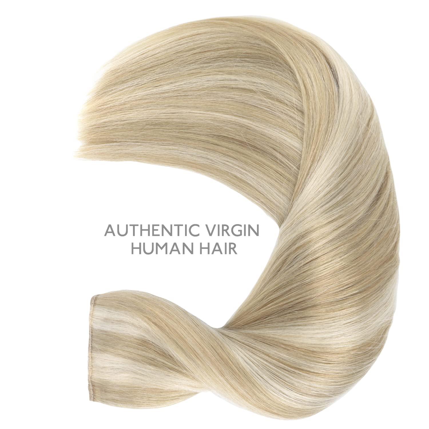 imageWENNALIFE Wire Hair Extensions Increase 50 Lifespan Real Human Hair 18 inch 95g Natural Black Chestnut Brown Remy Hair Extensions Invisible Transparent Wire Real18A613A Dirty Blonde Highlighted Bleach Blonde
