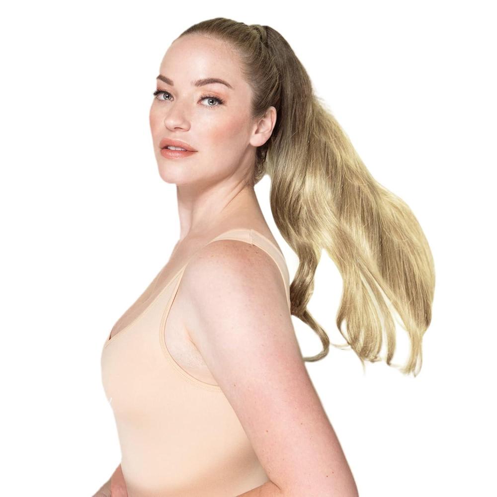 imageWENNALIFE Wire Hair Extensions Increase 50 Lifespan Real Human Hair 18 inch 95g Balayage Chocolate Brown to Honey Blonde Remy Wire Hair Extensions Invisible Transparent RealPony38613 Walnut Brown to Ash Brown and Bleach Blonde
