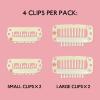 WENNALIFE 4 Dark Brown Replacement Clips for Clip in Hair Extensions Sturdy for Wire Hair Stainless Steel(Blonde-Clips)