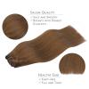 WENNALIFE Clip in Hair Extensions Real Human Hair, 16 Inch 120g 7pcs Remy Hair, Light Auburn Brown Straight Natural Coloured Extensiones De Cabello Humano Con Clip Ins