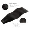 WENNALIFE Clip in Human Hair Extensions, 20 Inch 120g 7pcs Natural Black Hair Extensions Clip In Human Hair Remy Clip in Hair Extensions Real Human Hair Double Weft