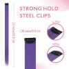 WENNALIFE Hair Tinsel Clip In for Girls Champagne, 6pcs 24 inch Hair Tinsel Clips Tinsel Hair Extensions Clip in Colorful Glitter Tinsel Hair Clips Sparkle Fairy Hair Accessories for Kids(12-#Deep Purple)