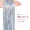 WENNALIFE Hair Tinsel Clip In for Girls Champagne, 6pcs 24 inch Hair Tinsel Clips Tinsel Hair Extensions Clip in Colorful Glitter Tinsel Hair Clips Sparkle Fairy Hair Accessories for Kids(T-#Silver)