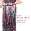 WENNALIFE Hair Tinsel Clip In for Girls Champagne, 6pcs 24 inch Hair Tinsel Clips Tinsel Hair Extensions Clip in Colorful Glitter Tinsel Hair Clips Sparkle Fairy Hair Accessories for Kids(T-#Mix Colors)