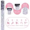 WENNALIFE Hair Tinsel Clip In for Girls Champagne, 6pcs 24 inch Hair Tinsel Clips Tinsel Hair Extensions Clip in Colorful Glitter Tinsel Hair Clips Sparkle Fairy Hair Accessories for Kids(C-#Silver)