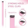 WENNALIFE Hair Tinsel Clip In for Girls Champagne, 6pcs 24 inch Hair Tinsel Clips Tinsel Hair Extensions Clip in Colorful Glitter Tinsel Hair Clips Sparkle Fairy Hair Accessories for Kids(12-#Pink)