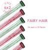 WENNALIFE Hair Tinsel Clip In for Girls Champagne, 6pcs 24 inch Hair Tinsel Clips Tinsel Hair Extensions Clip in Colorful Glitter Tinsel Hair Clips Sparkle Fairy Hair Accessories for Kids(C-#Chrismas Kit)