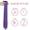 WENNALIFE Hair Tinsel Clip In for Girls Champagne, 6pcs 24 inch Hair Tinsel Clips Tinsel Hair Extensions Clip in Colorful Glitter Tinsel Hair Clips Sparkle Fairy Hair Accessories for Kids(12-#Deep Purple)