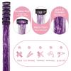 WENNALIFE Hair Tinsel Clip In for Girls Champagne, 6pcs 24 inch Hair Tinsel Clips Tinsel Hair Extensions Clip in Colorful Glitter Tinsel Hair Clips Sparkle Fairy Hair Accessories for Kids(C-#Purple)